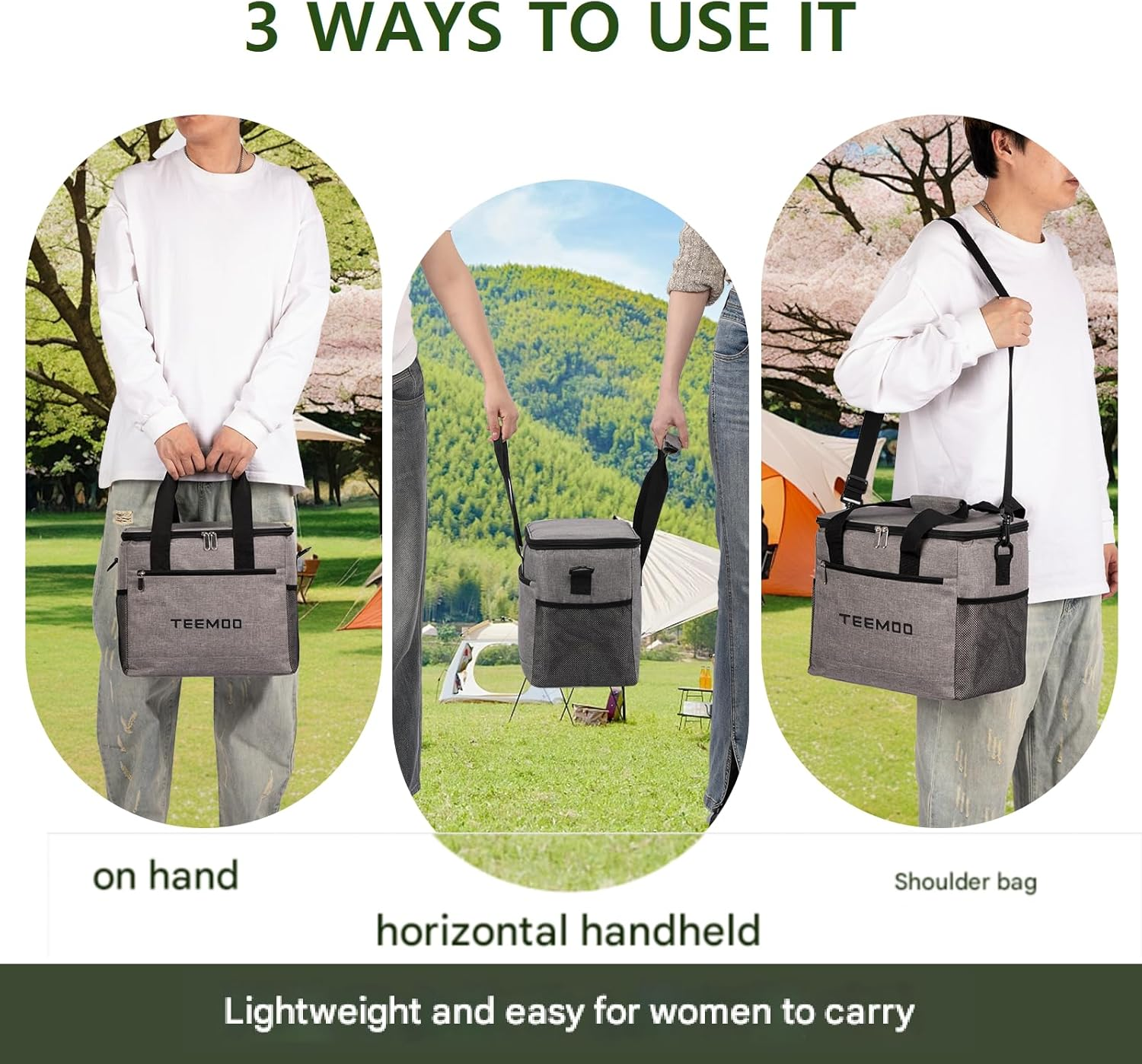 TEEMOO Large Cooler Bag 18L, Soft Cooler Bag, Leakproof, Collapsible, Portable Cooler Bag, Suitable for Beach Camping Picnics image number 3