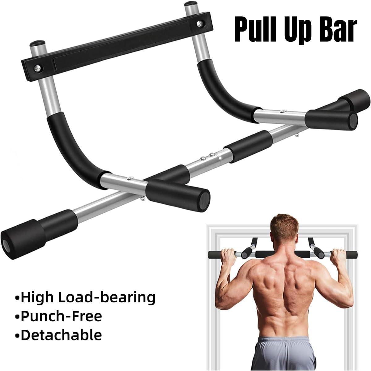 AIMALL 1PC Door Horizontal Bar for Fitness Training, Punch-Free Pull-Up Bar, High Load-Bearing Detachable Sports Equipment for Men and Women image number 5