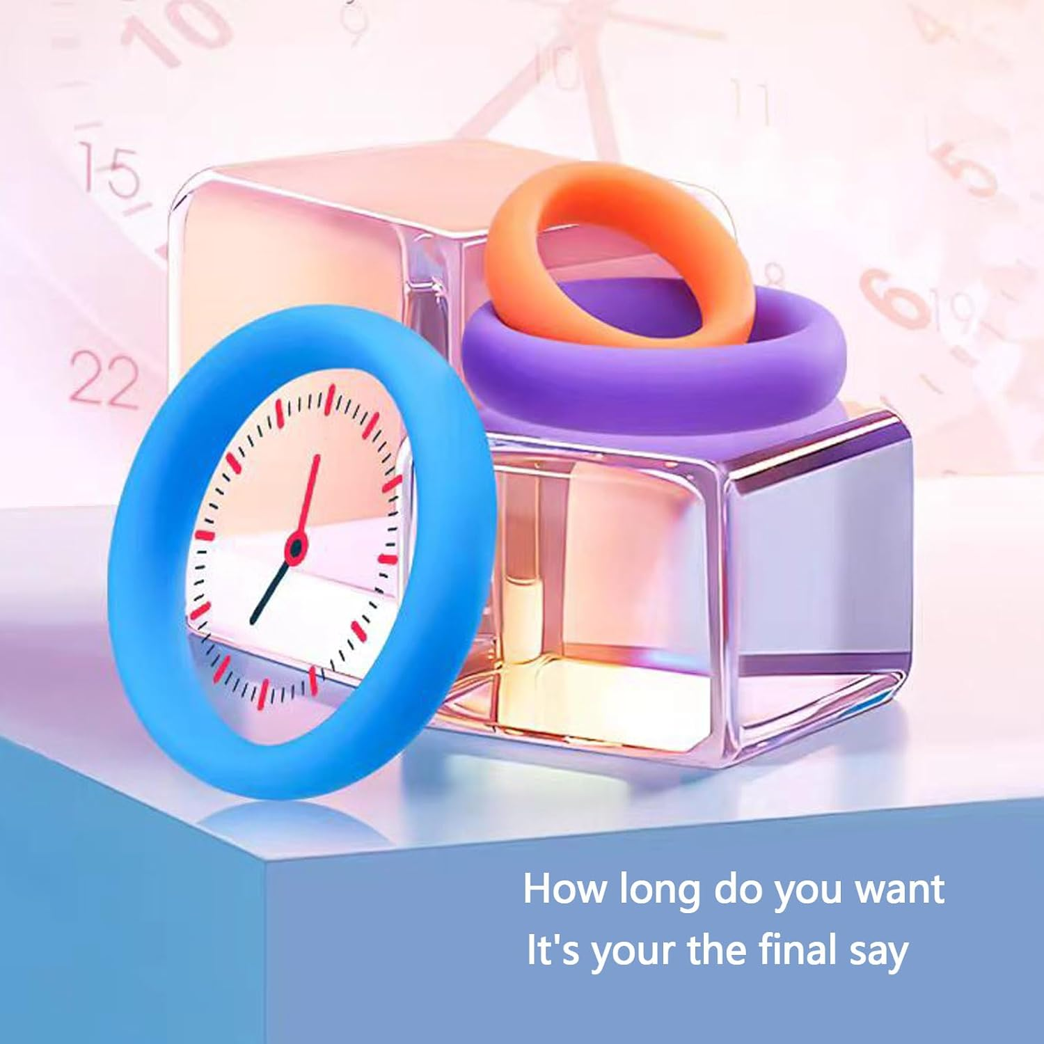 Mineens Cock Rings for Men 3 Sizes - Reusable Silicone Sex Toy for Couples, Stretchy Penis Sleeve Ring Enhancer for Sexual Wellness, Candy Colors image number 2