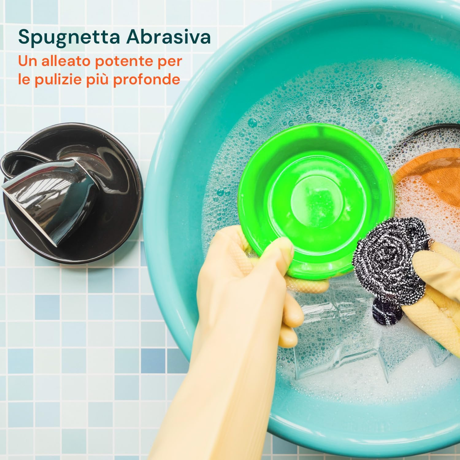 Avilia Heavy Duty Plastic Cat Dog Bowl Set with Brush and Sponge with Soft Bristles Ideal for Grooming Your Pet'S Fur and Paws image number 3