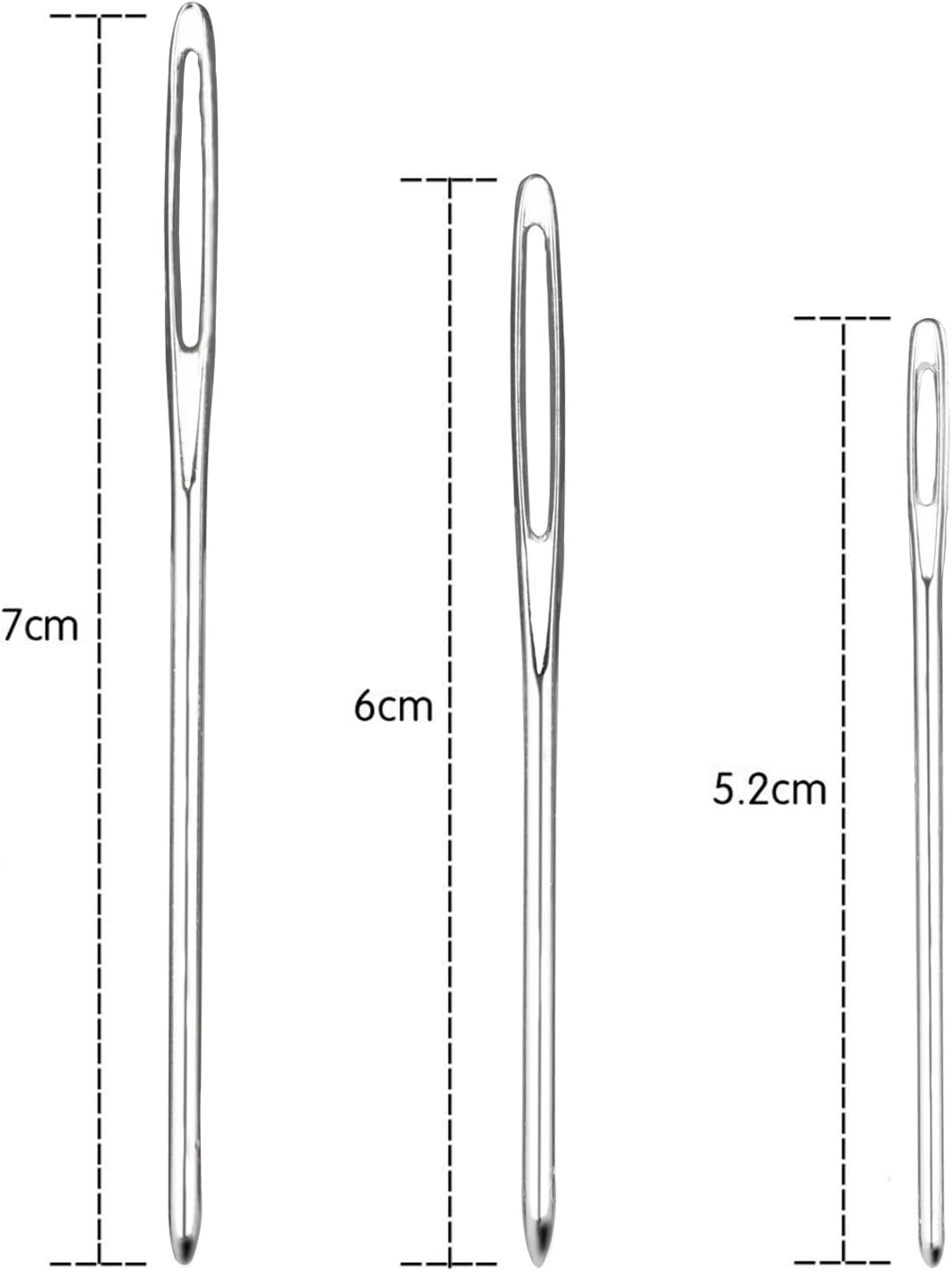 Betybedy Large-Eye Blunt Needles Stainless Steel Yarn Knitting Needles 9 Pieces Sewing Needles Perfect for Finishing off Crochet Projects (Silver) image number 6