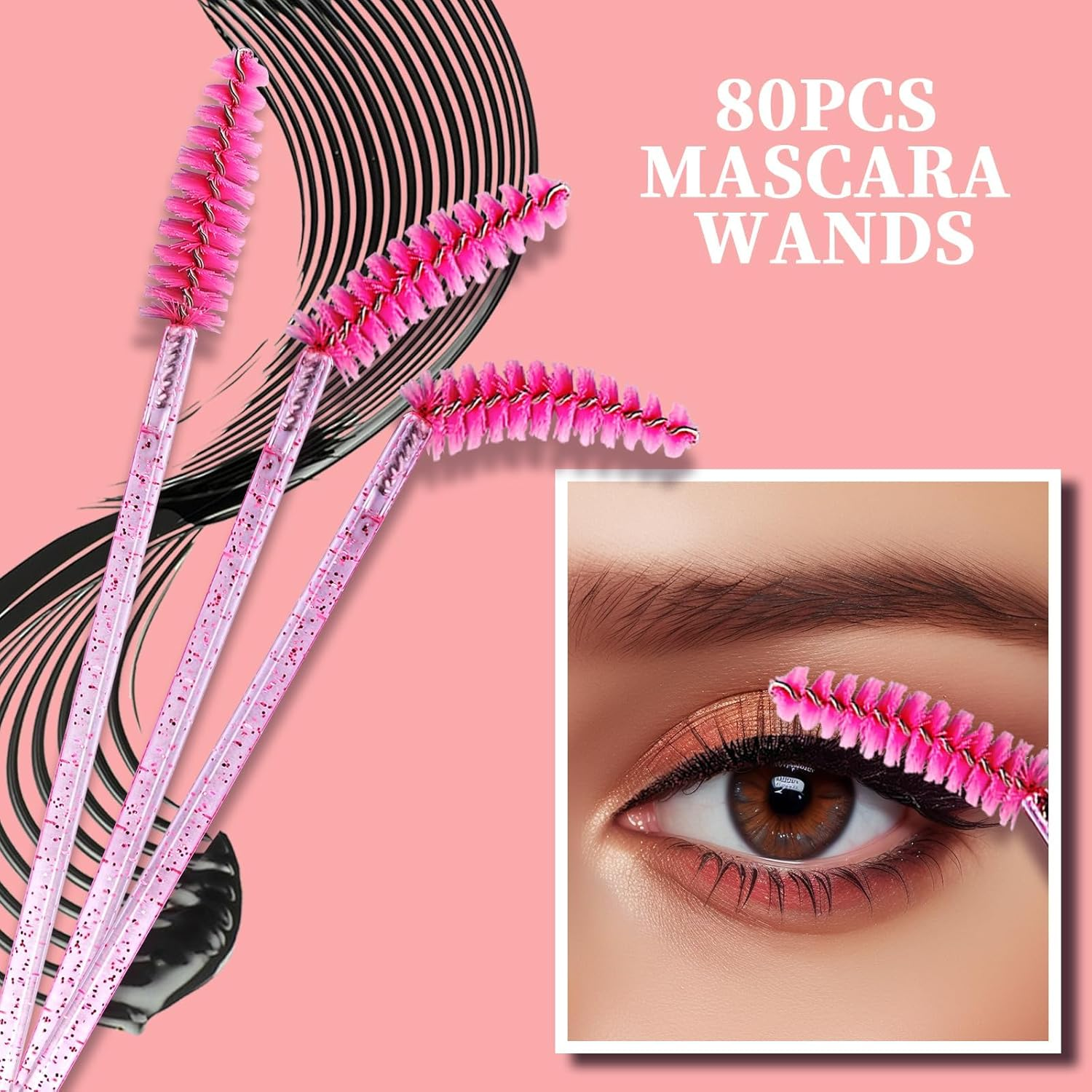 PAOFUFUI 310PCS Makeup Artist Kit Essentials, Disposable Makeup Applicators, Marcara Wands Lip Applicators Disposable,Microswabs, Eyeshadow Applicators, Artist Supplies for Makeup with Storage Box (Pink) image number 2