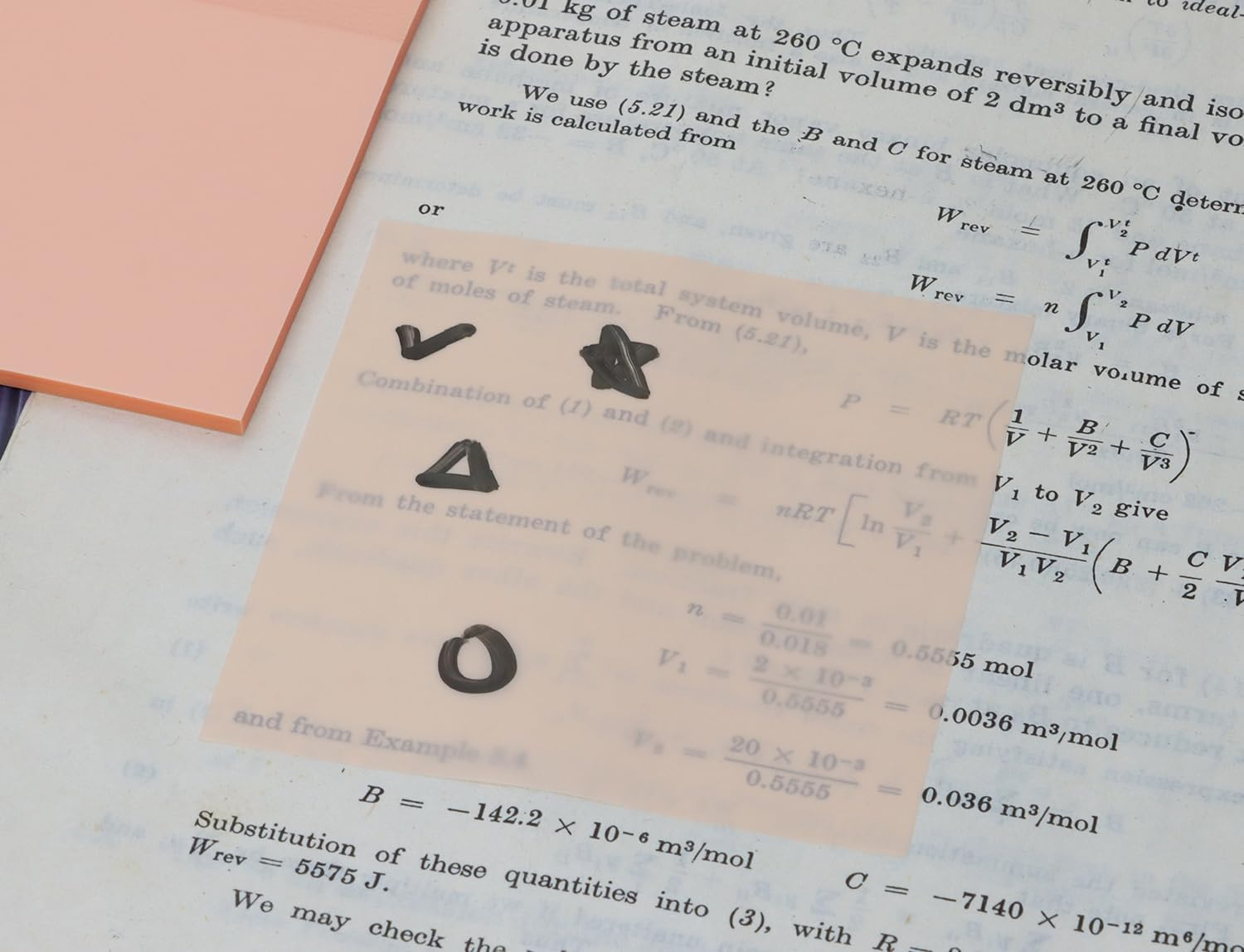 ONLYKXY 4 Pack Transparent Sticky Notes 3X3In Waterproof Self-Stick Book Tabs 200 Sheets PET Markers Sticky Notes Pad (Light Pink) image number 4