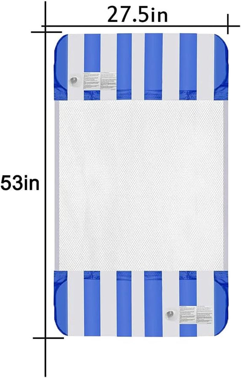 Pack of 2 Air Mattress Pool, Water Hammock for Adults and Children, Swimming Mat, 4-In-1 Floating Air Mattress with Mesh for Swimming Parties image number 5