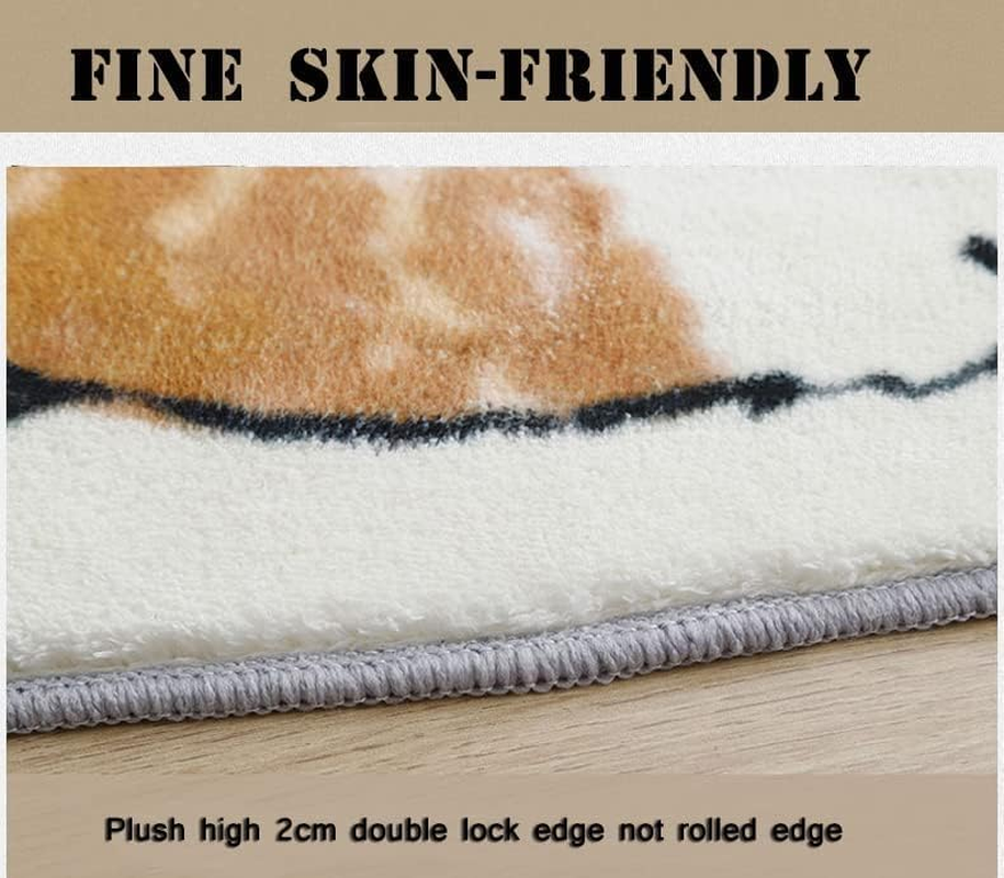 Faux Sheepskin Fur Area Rug for Children'S Bedroom Cute Cartoon Full Bedside Carpeting (Cats Park, 60 X 160 CM) image number 2
