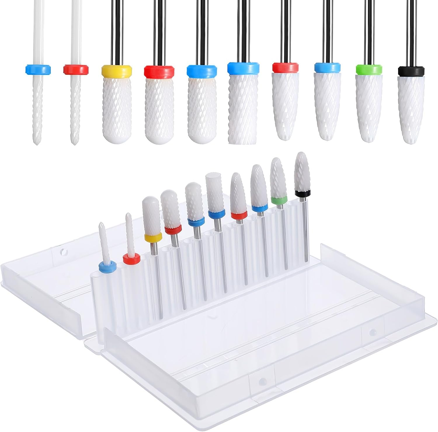 YUXIANLB 10 Pcs Ceramic Nail Drill Bits Set for Acrylic Gel Nails, 3/32 Inch Cuticle Bit for Nail Drill Professional Electric Manicure Pedicure Nail File Cuticle Remover image number 5