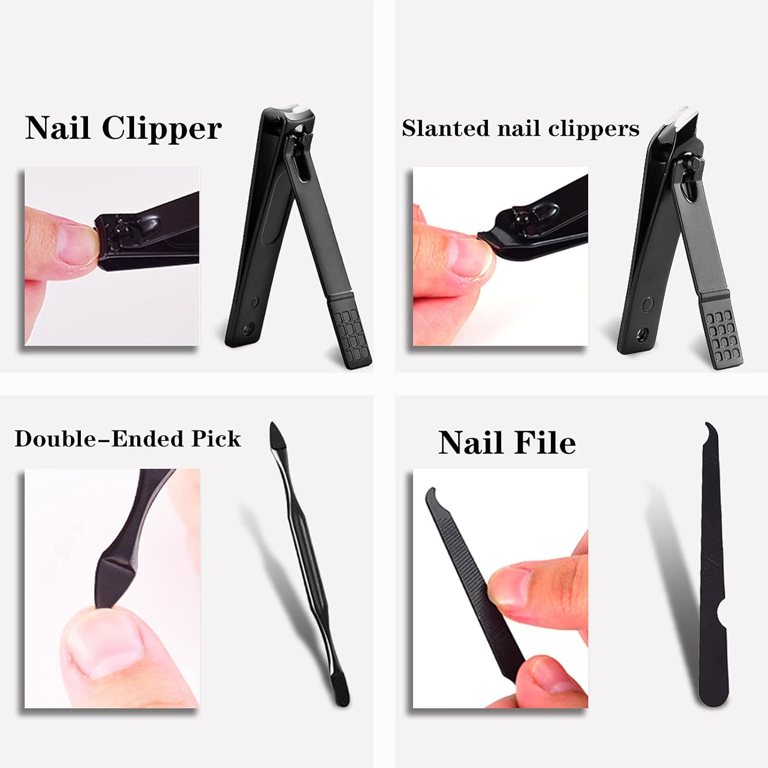 Professional Manicure Stainless Steel Set, 7 Pcs Portable Nail Clippers Set, Pedicure Set, Eyebrow Grooming Kit, Nail Care Tools with Luxurious Leather Case image number 1