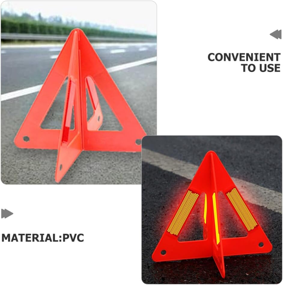 3Pcs Triangle Warning Signs Reflective Roadside Auto Warning Triangle for Car Emergency Safety Use image number 1