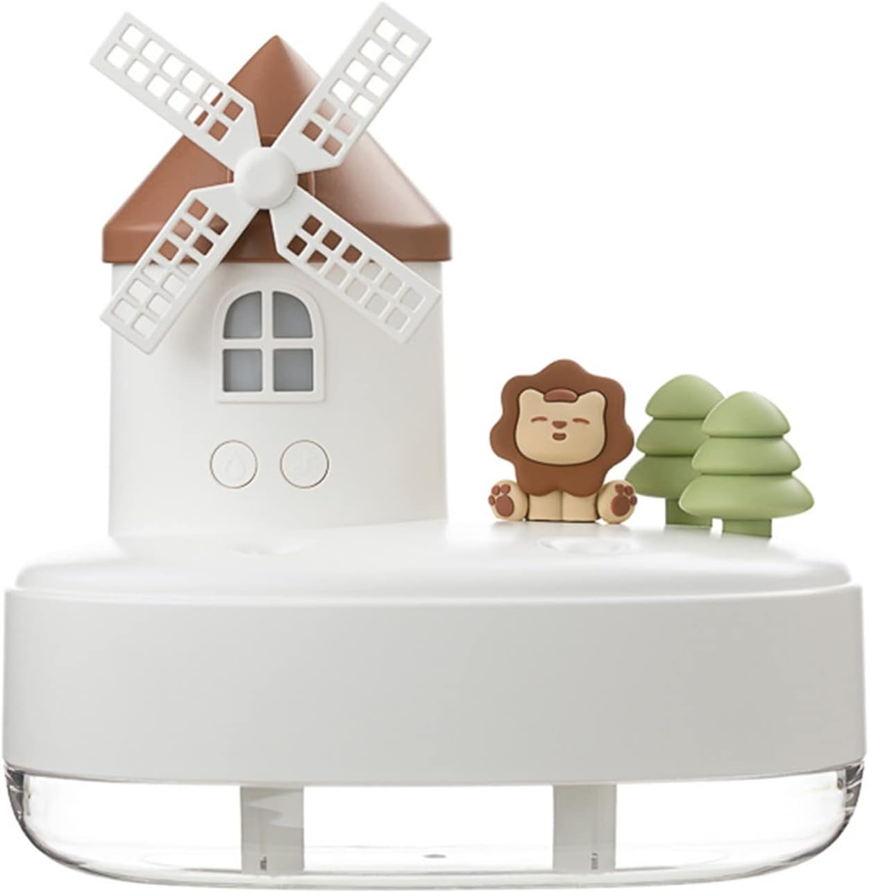 Cute Humidifier, Unique Music Dual Spray Romantic Windmill Shape Low Noise Music Humidifier for Office (White) image number 3