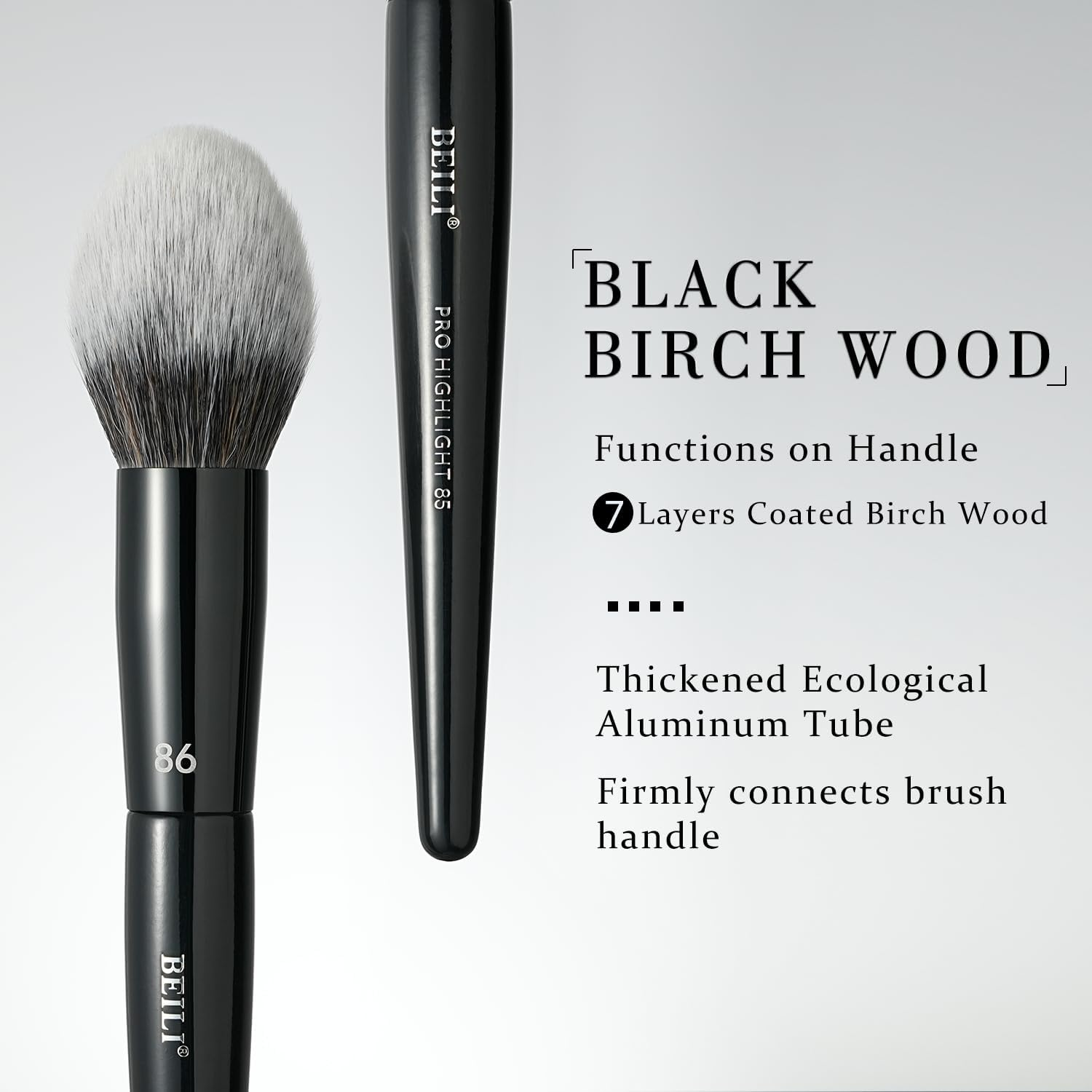 BEILI Makeup Brushes 14Pcs Professional Eyeshadow Brush Set Premium Synthetic Makeup Brushes for Liquid, Cream & Powder Eyeshadow image number 3