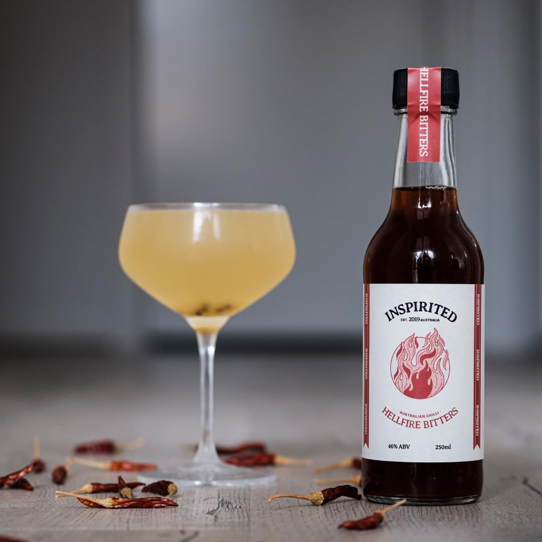 Hellfire Chilli Bitters Firewater Made with Australian Botanicals, Classic Bitters, Broome Chilli, Smoked Habanero for Cocktails - 250Ml image number 1
