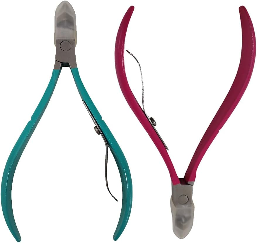 Stainless Steel Cuticle Nippers Professional Nail Clippers Cuticle Scissors Dead Skin Remover Blue - Black With Handle image number 7