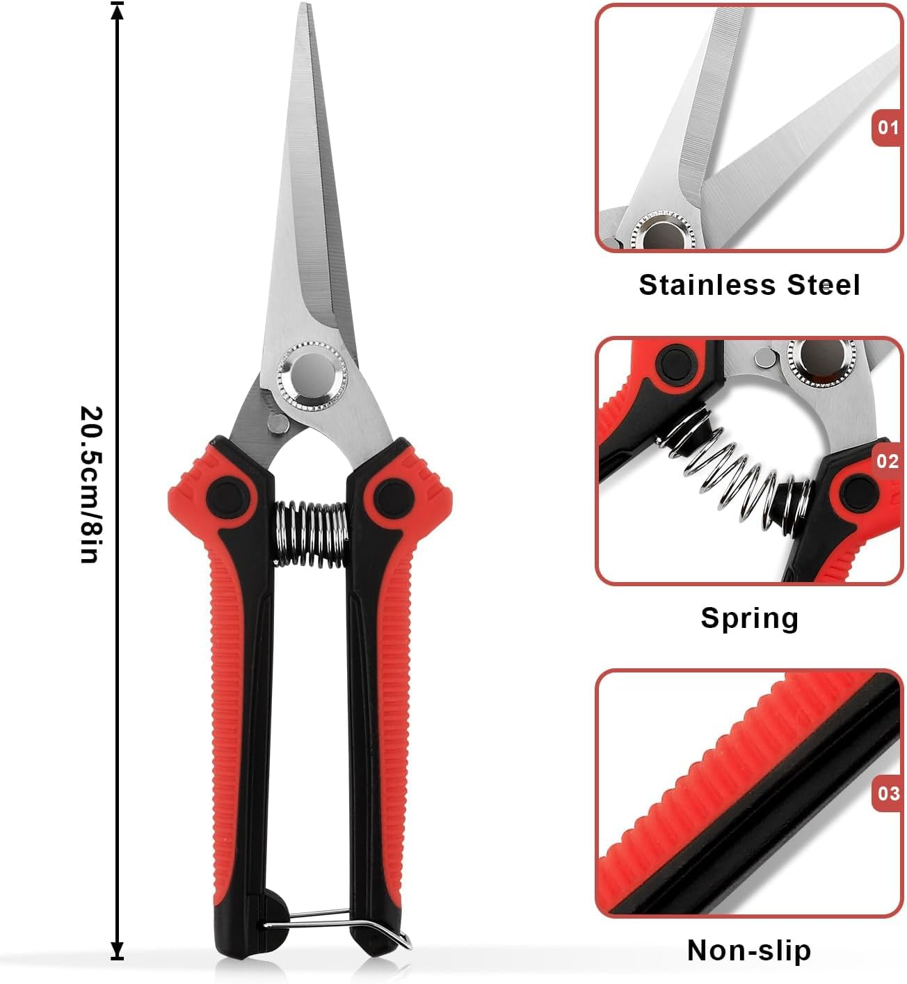 Garden Clippers Secateur Jardinage Garden Tools for Gardening Ciseaux Jardinage Gardening Shears Herb Scissors Pruning Scissors Coupe Haie Hedge Clippers Bush Cutter Pruning Shears Garden Scissors image number 2