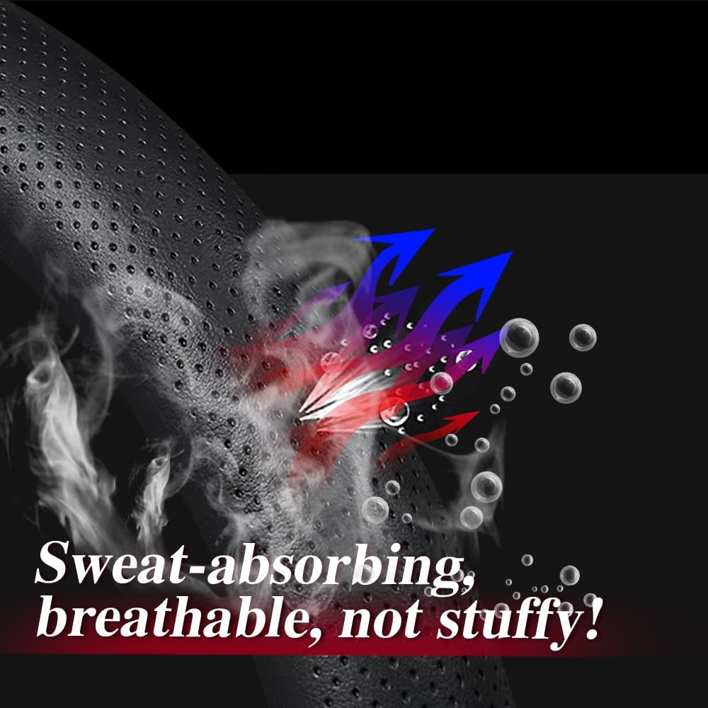 Carodi Nappa Leather Car Steering Wheel Cover, Suitable for Tesla Model 3 / Tesla Model Y Steering Wheel Cover - Black-C image number 3