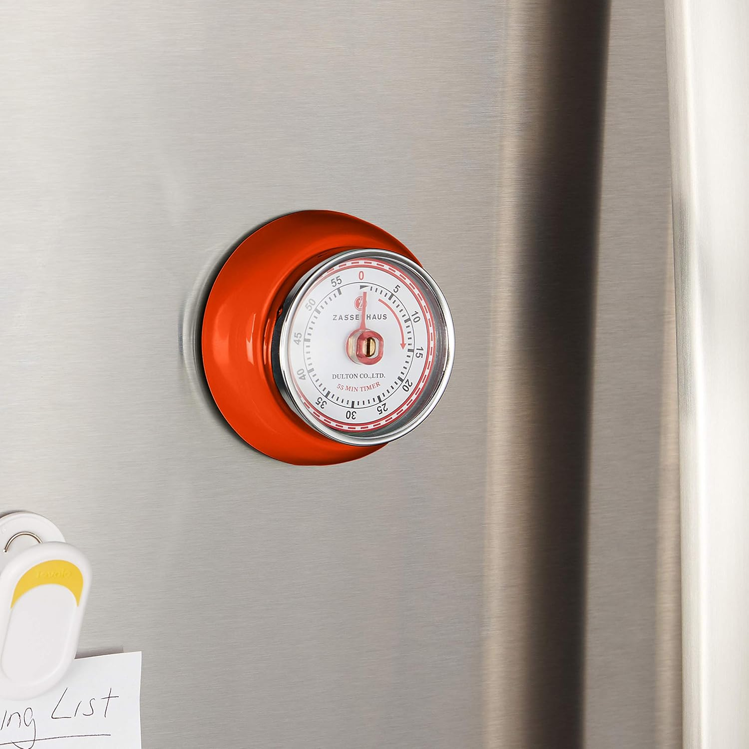 Zassenhaus Enameled Steel Speed Kitchen Timer with Magnet, Orange, 7 Cm Diameter X 3 Cm Height - Carbon image number 6