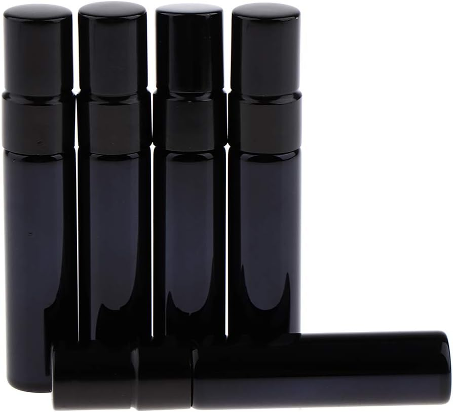 5 Piecesglass Spray Bottles Mini Vials Perfume Bottle Cosmetic Container Black image number 2