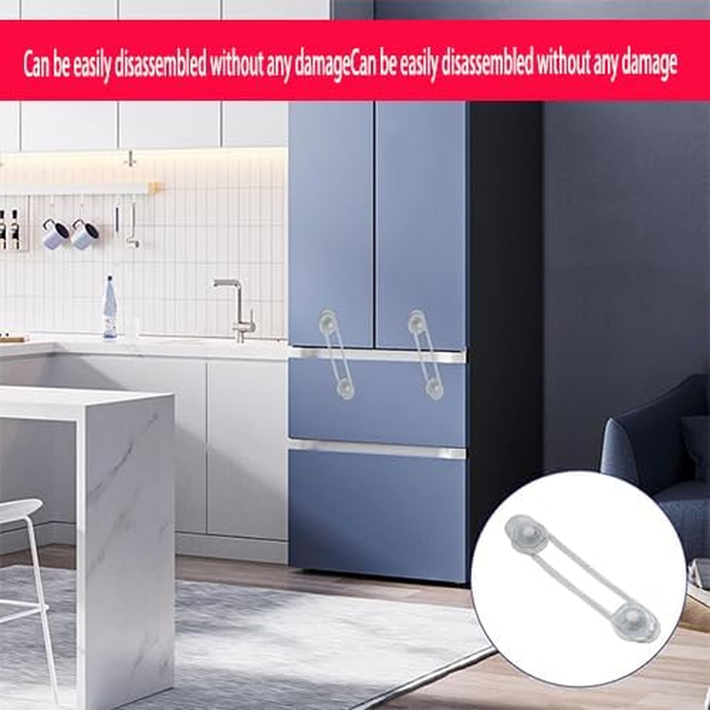 Cabinet and Drawer Locks, 12-Piece Safety Lock, Protected Cabinet Locks, Protected Drawer Door Refrigerator Locks, No-Drill Adjustable Strap with 3M Adhesive Gasket image number 1