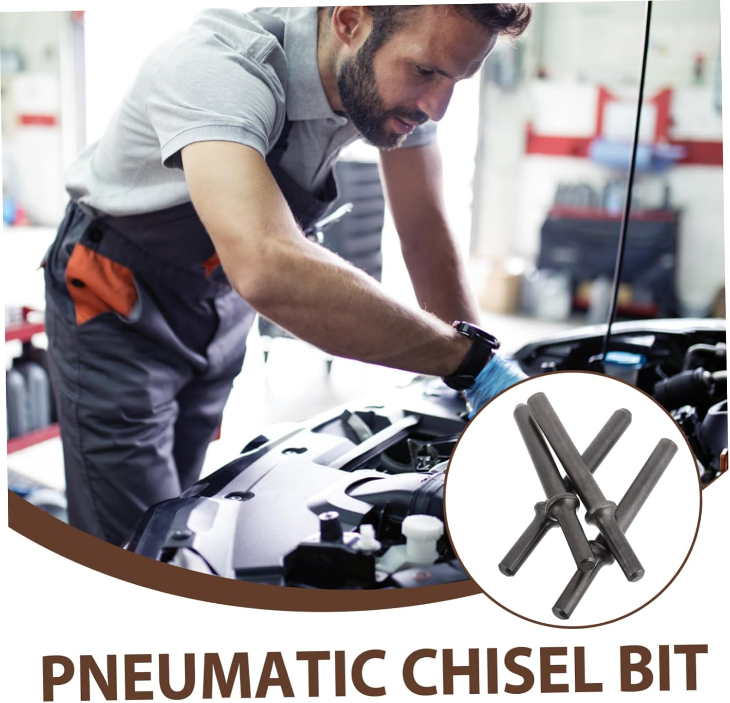 NOLITOY 4Pcs Air Hammer Chisel Bits Pneumatic Air Hammer Rivet Tool Smoothing Bits for Automotive Repair image number 6