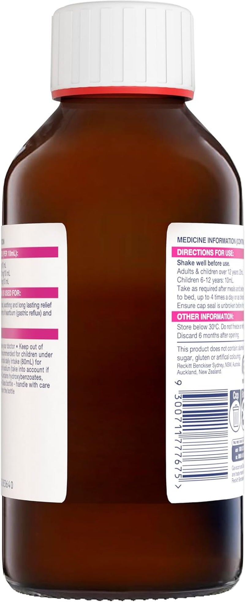 Gaviscon Dual Action Heartburn and Indigestion Relief Liquid Mixed Berry 500Ml image number 6