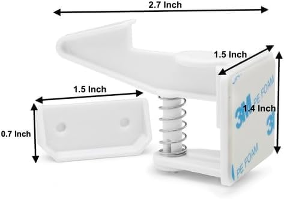 12 Pack Cabinet Locks Child Safety | Baby Safety Cabinet Locks NO Drilling 3M Adhesive Baby Proof Drawer Lock Child Proofing Cabinets Latches for Kids Latch for Drawers & Door Child Safety Locks