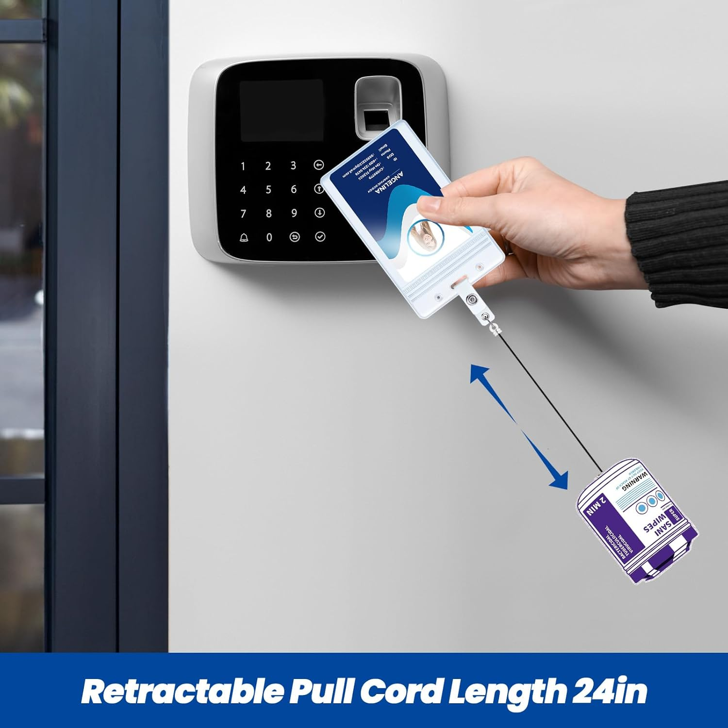 Sani Wipes Funny Badge Reel, Cute Nurse Doctor Work Badge Holder with Retractable Clip, Nursing Student RN CNA LPN MA Medical Worker ID Name Badge Buddy, Fun Healthcare Badge Accessories - First Of All, I'M A Delight image number 2