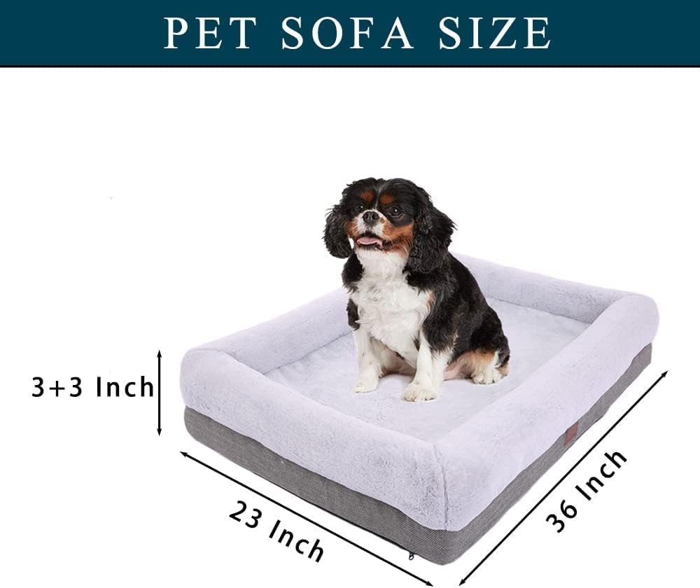 Orthopaedic Dog Bed for Large and Medium Dogs, Dog Sofa Bed with Waterproof Insert and Removable Washable Cover, Dog Mat for Crates and Couch, Puppy Bed, Pet Bed