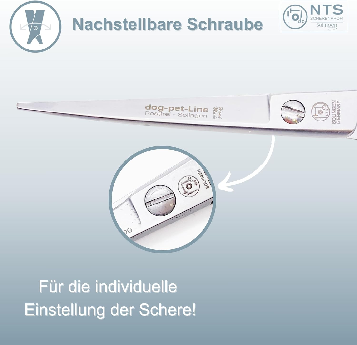 Nts-Solingen Premium Dog Scissors Livestock Shears Fur Scissors Mane Scissors 6.0 Inches to 9.0 Inches Rustproof 15-23 Cm Made in Solingen Germany (6.0 Inches = Approx. 15.3 Cm) image number 2