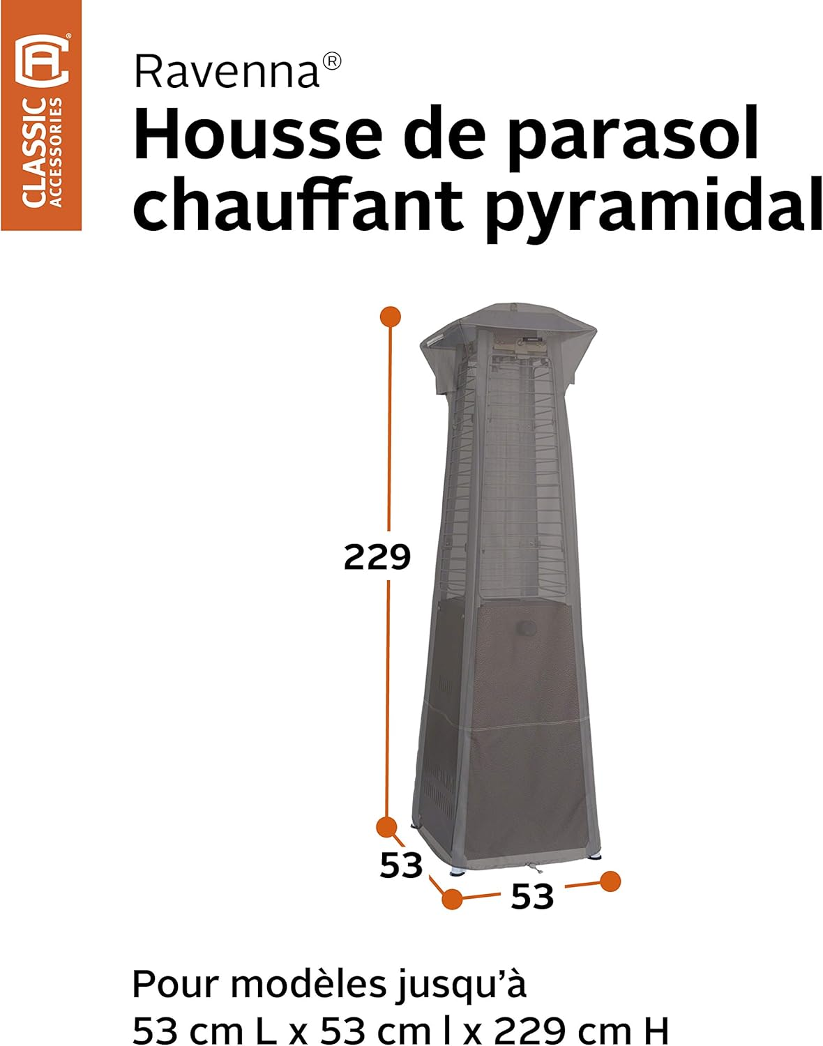 Classic Accessories Ravenna Water-Resistant 21 Inch Pyramid Torch Patio Heater Cover image number 5