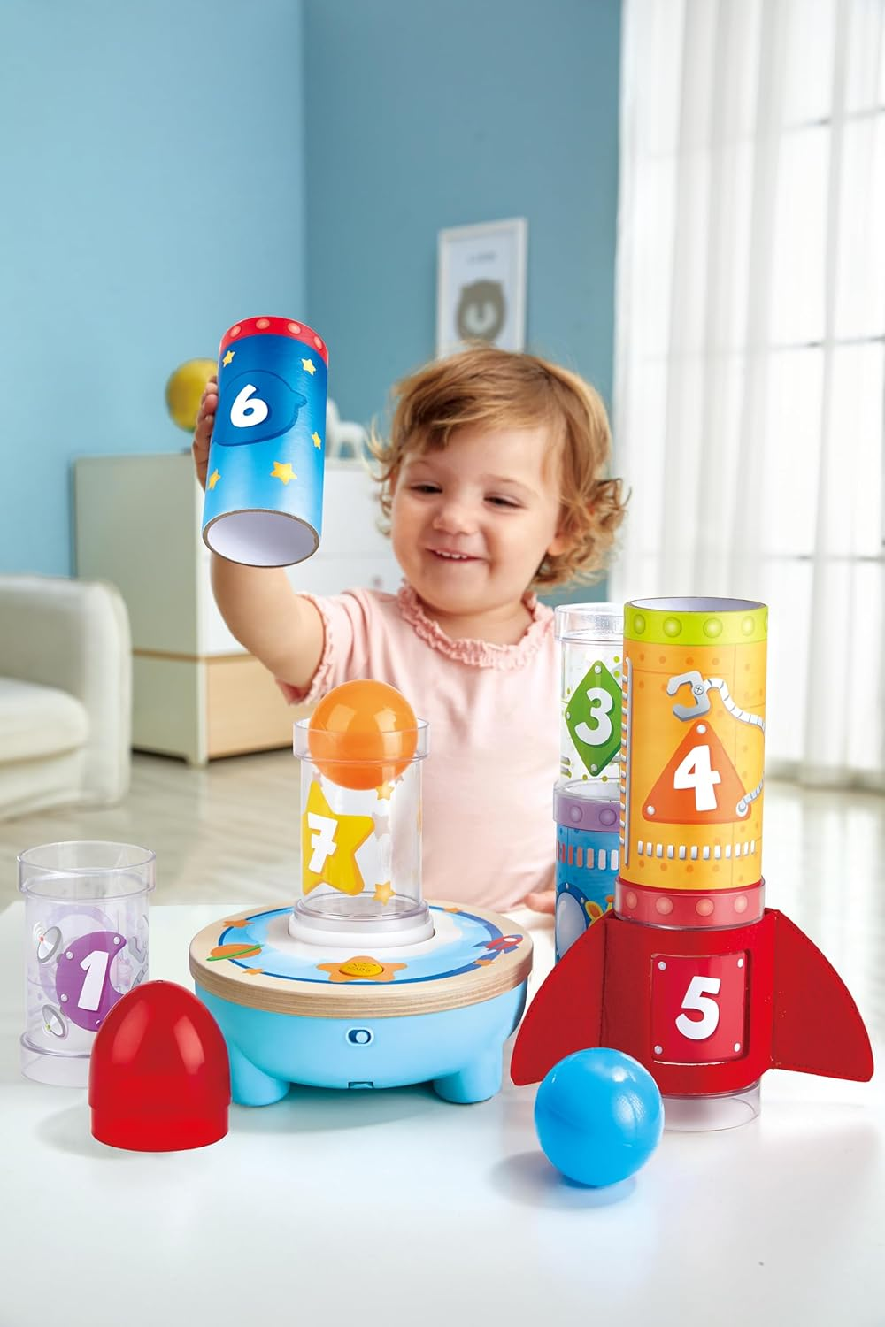 Hape Rocket Ball Air Stacker Learning Music/Sounds Kids/Toddler Play Toy 24M+ image number 6