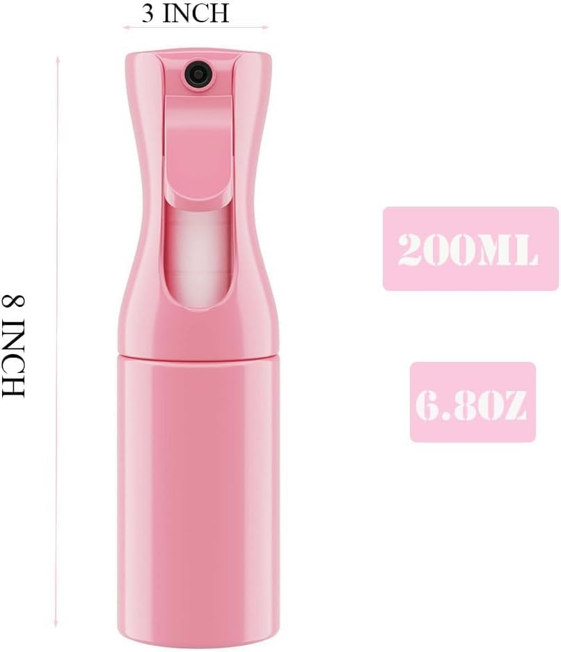 Continuous Spray Bottle, 6.8Oz/200Ml Ultra-Fine Mister, Hair Spray Bottle, Essential Oil Scents, Water Spray Bottle for Hair Curling, Cleaning, Plants, Pets, Skin Care (Pink) image number 2