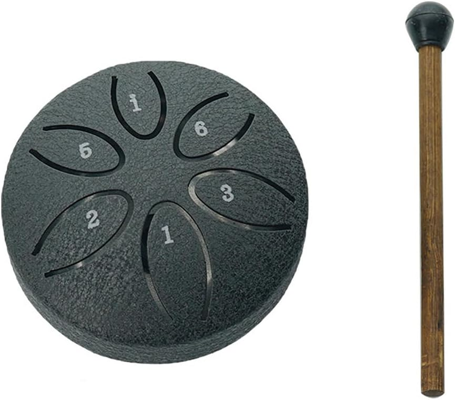 AIMALL Mini Ethereal Drum, 3-Inch 6-Tone Steel Tongue Drum, Portable Percussion Instrument for Meditation, Yoga and Sound Therapy, Colourful and Easy-To-Play for All Ages