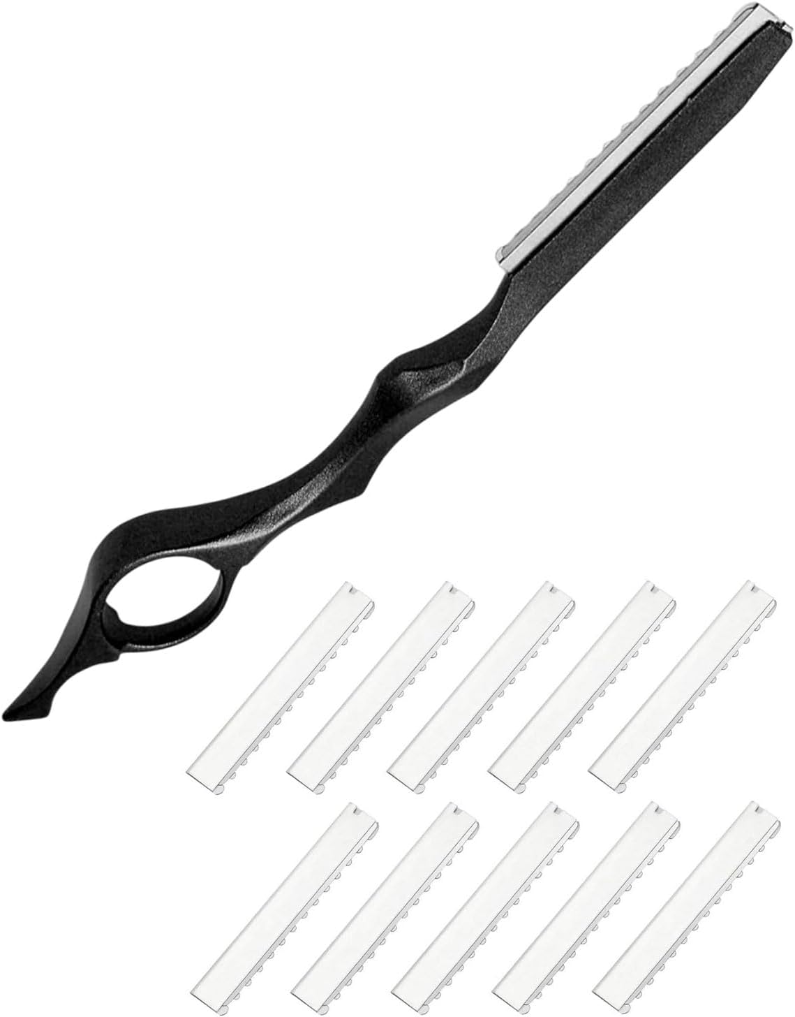WUNZILO 11-Piece Set Hair Styling Razor Hair Thinning Comb Hair Texturing Cutting Razor Comb with Replacement Stainless Steel Razors for Home Use in Salon image number 1