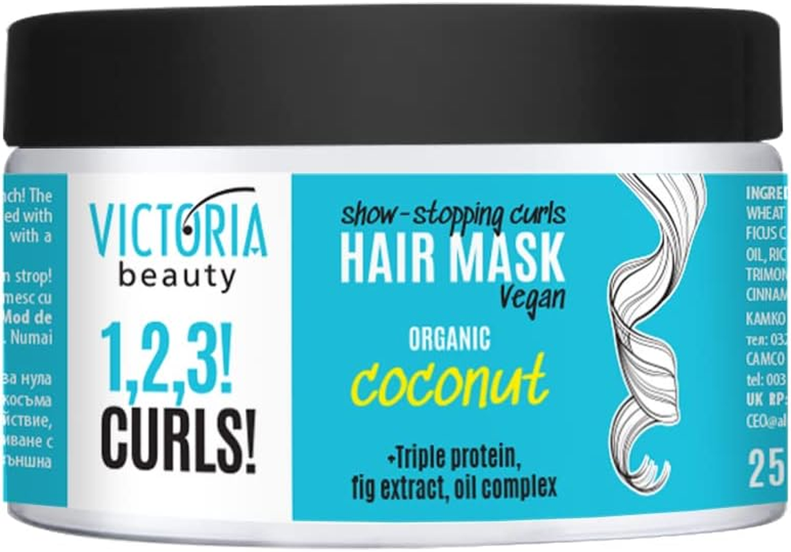 Victoria Beauty - Hair Mask for Beautiful Curls, Curls Care, Hair Treatment for Very Dry Hair, Anti-Frizz Coconut Hair Mask, Curly Hair Treatment, 250 Ml image number 1