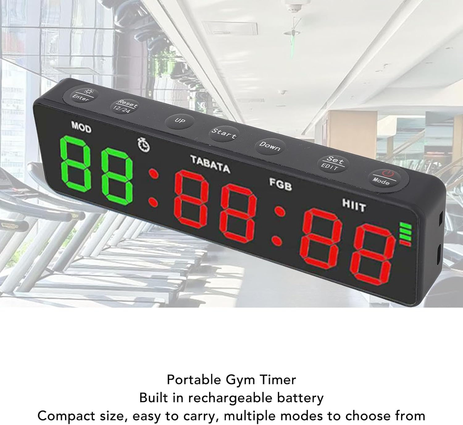 Portable Gym Timer, Magnetic Rechargeable Workout Interval Timer, Countdown Clock with Stopwatch for Garage Boxing Fitness image number 6