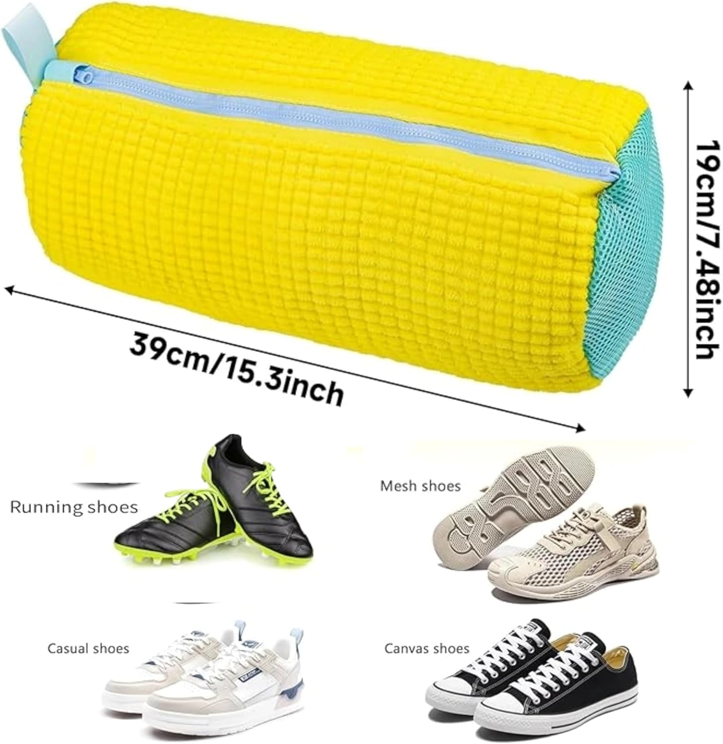 2025 New Upgraded Shoe Wash Bag, 2 Piece Shoe Laundry Bag, Reusable Shoe Bag for Washing Machine, Wrap around Dryer Laundry Zipper Organizer, 360&deg; Clean Zipper Shoe Wash Bag for All Types of Shoes image number 4