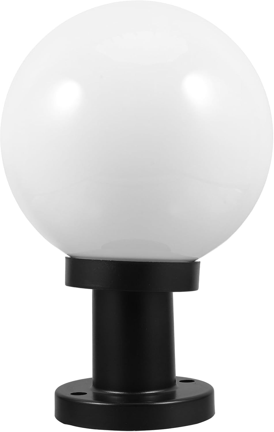 Light Post Globe Combo Lighting Fixture, 20Cm round Garden Post Light Shade with Base for Exterior House Garden Yard Patio Fence Deck (Without Light)