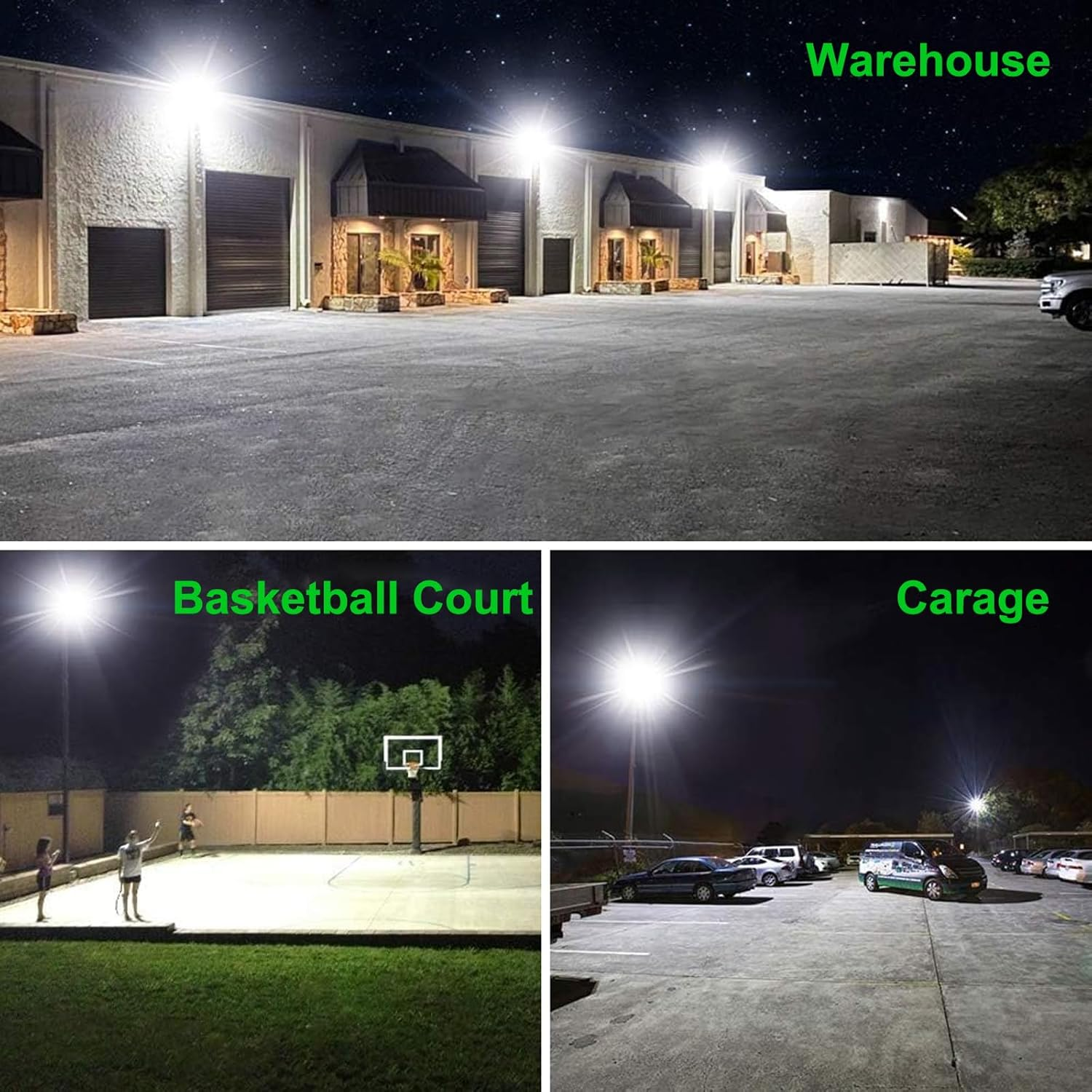 150W LED Flood Light Outdoor, Indmird 2PCS 15000LM LED Floodlight 6500K Daylight White Security Lights IP66 Waterproof Led Spot Light Led Work Light for Yard,Garage,Garden,Parking Lot, Park,Playground image number 1