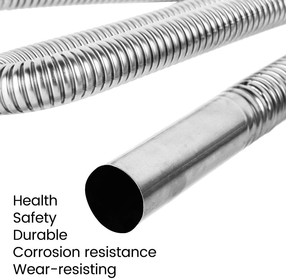 Exhaust Pipe Flex Kit, Stainless Steel Exhaust Clamps Bracket Gas Vent Hose Portable Pipe Silence for Air Diesels Car Heater Kit image number 1