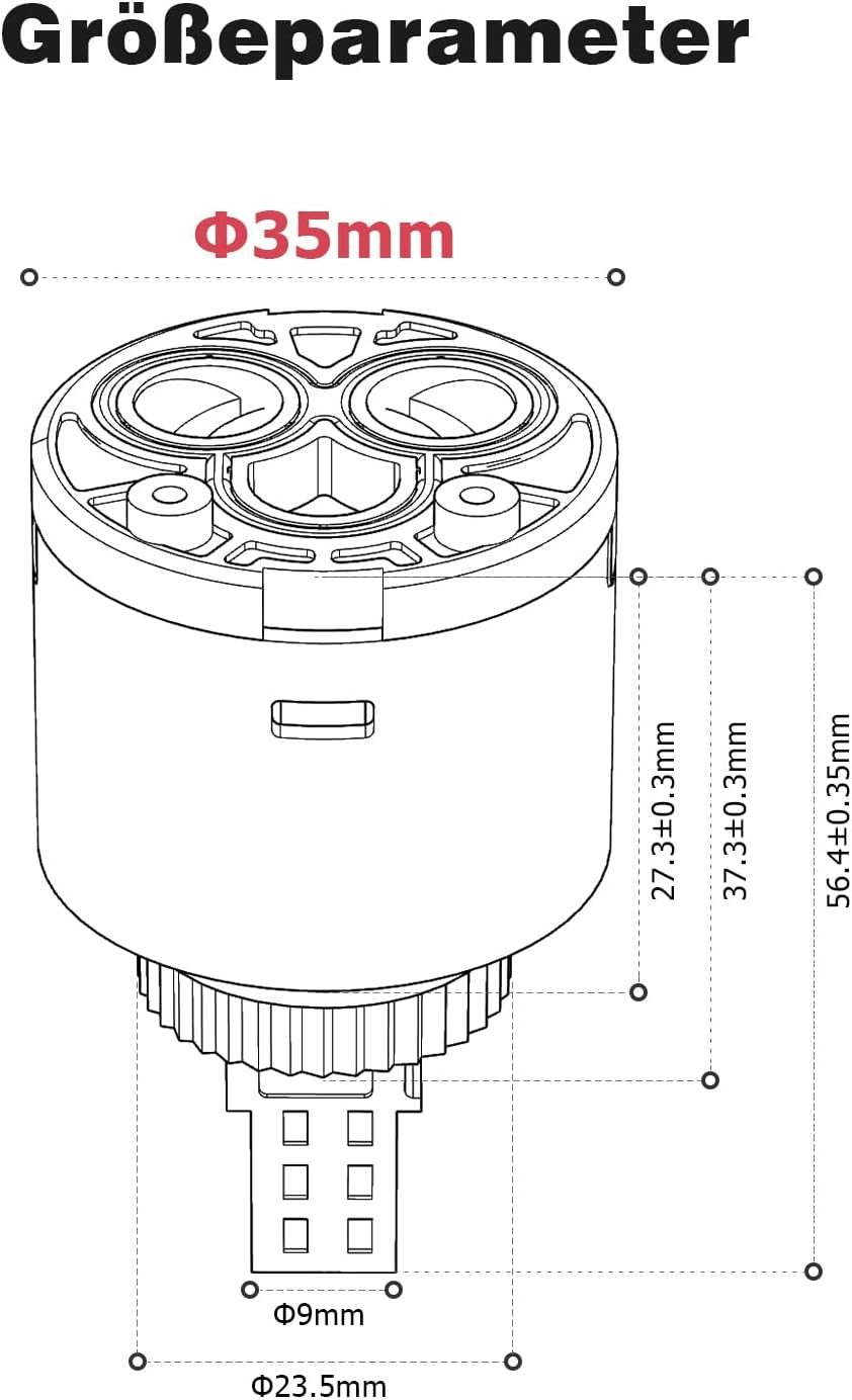 Cartridge 35 Mm for Blanco, Mellbree 121894 Replacement Cartridge Ceramic Not Original 35 Mm Cartridge Compatible with Blanco Tap Mixer Taps Tap High Pressure Blue (2, Blue) image number 2