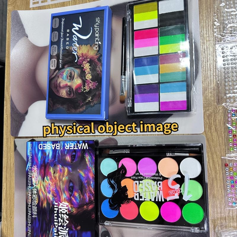 Professional Face & Body Painting Makeup Kit 38 Color . for Halloween Christmas Party Water Based Non Toxic Face Paint Set image number 5