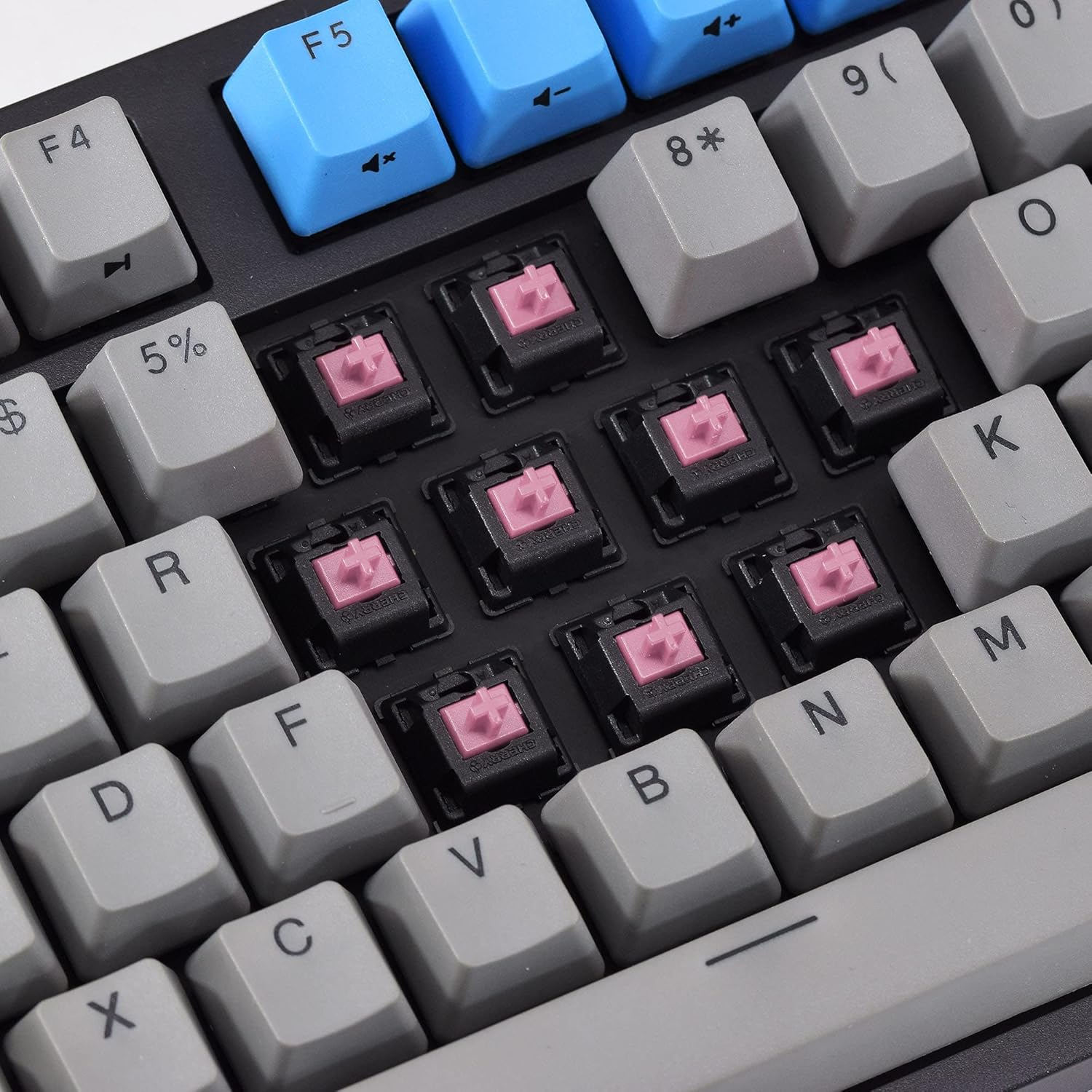 Durgod Taurus K310 Full Size Mechanical Keyboard | 104 Keys Tenkeyless | USB C Wired | Doubleshot PBT Keycaps | Programmable Keys | NKRO Rollover | Windows & Mac (Grey & Blue, Cherry Silent Red) image number 1