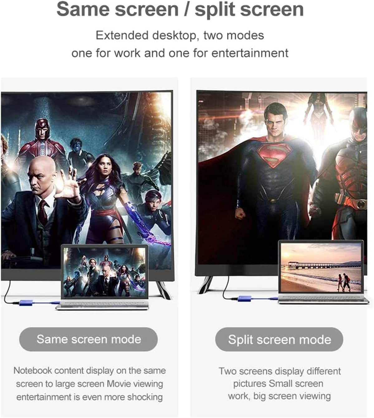 WOOTNB USB to HDMI Adapter, USB 3.0/2.0 to HDMI Cable Multi-Display Video Converter- PC Laptop Windows 7 8 10,Desktop, Laptop, PC, Monitor, Projector, Hdtv.[Not Support Chromebook] image number 3