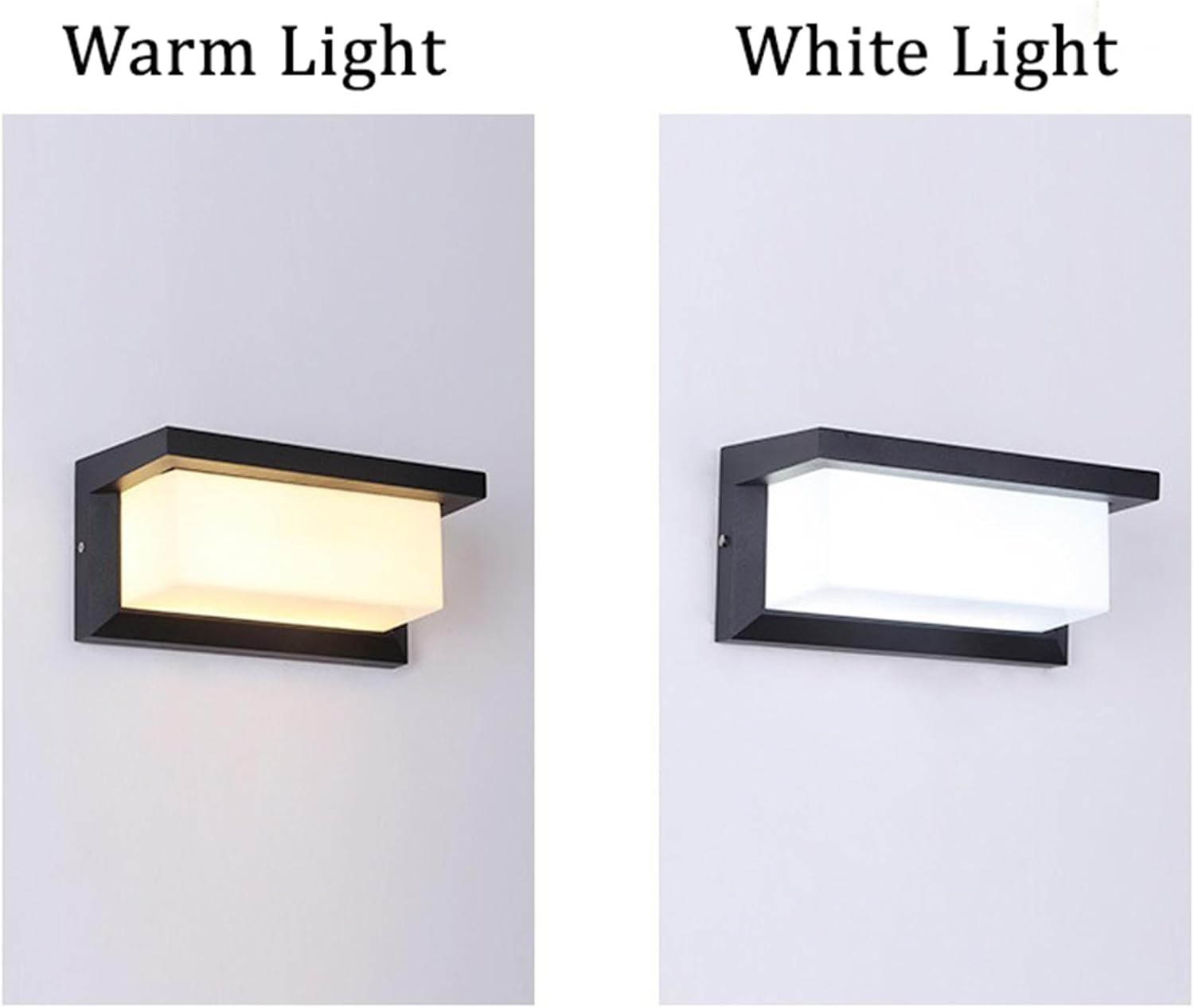 LED Outdoor Wall Light with Motion Sensor Wall Lamp IP65 Waterproof Wall Sconce Aluminium Fixtures Black Modern Indoor Courtyard Garden Terrace Patio Villa Corridor 3000K/6500K (White Light,30Cm 50W)
