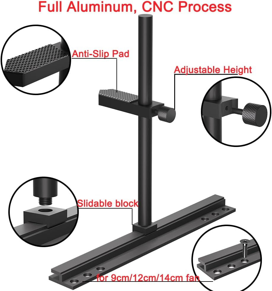 GPU Support Bracket, Graphics Card Support, GPU Bracket Brace, Video Card Sag Holder Bracket, GPU Stand, Adjustable anti Sag GPU Stand for Fan Aluminum 129Mm