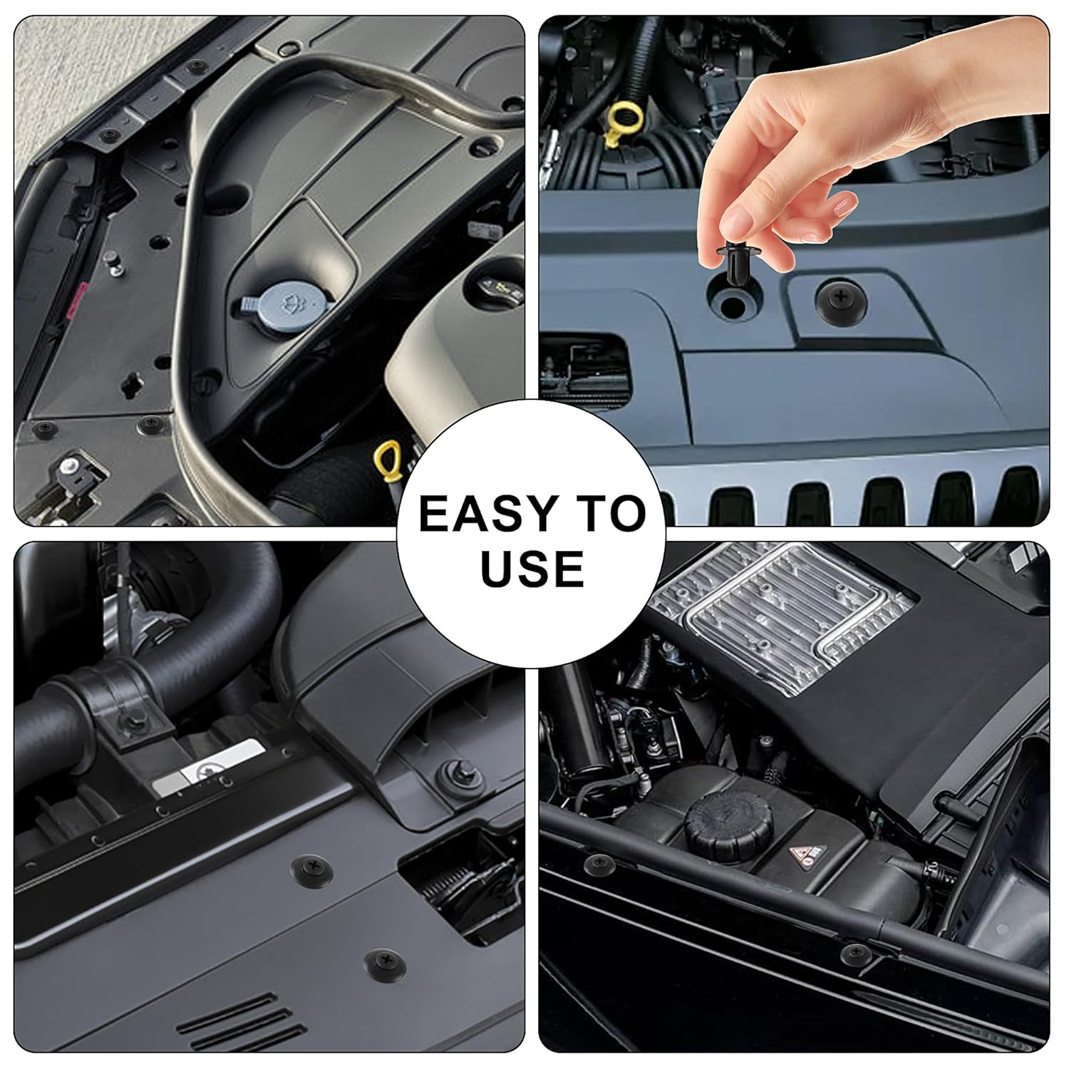 JUNART Universal Car Fastener Kit with 100 Plastic Rivets and 5 Removal Tool,Suitable for the Repair and Shaping of Most Cars.