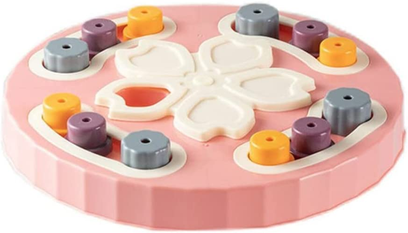 Paw Puzzlers Advanced Dog Puzzle, Enrichment Toy, Treat Puzzle, Dog Interactive Food Toy (Pink, Geometric)