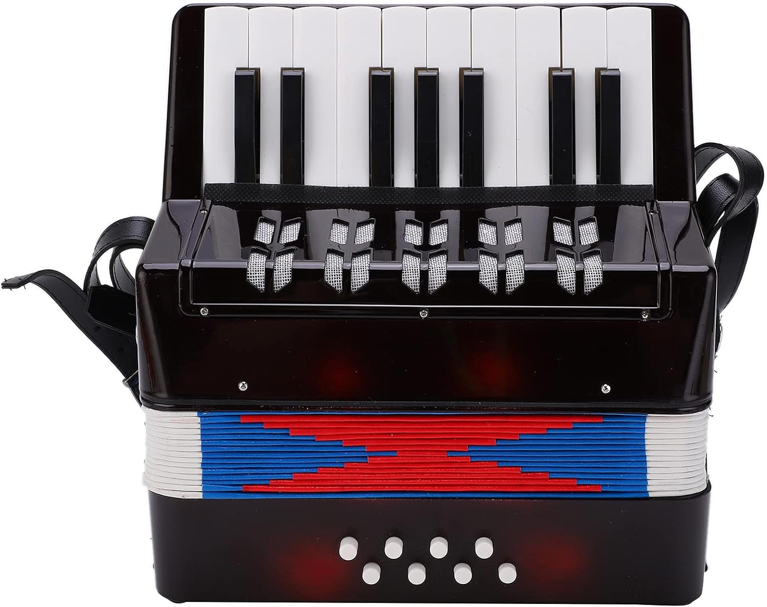Accordion 17 Keys 8 Bass, Lightweight Kid Instrument for Early Childhood Development, Environmentally Friendly, Easy to Play, ABS Plastic with Straps, Suitable for Beginners image number 5