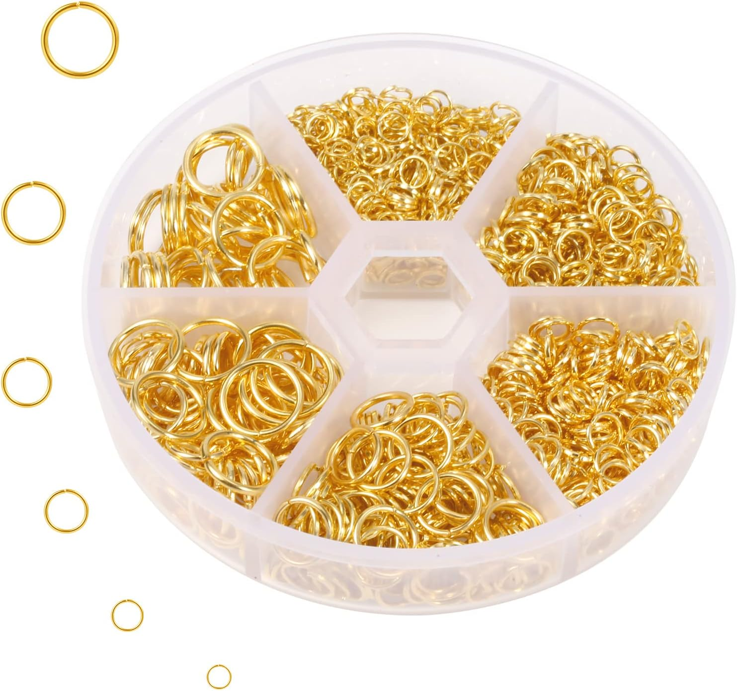 LUTER 1000PCS Open Jump Rings Metal O-Ring Connectors Silver for Jewelry Making Decoration Unbroken Elegant (4Mm 5Mm 6Mm 7Mm 8Mm 10Mm)