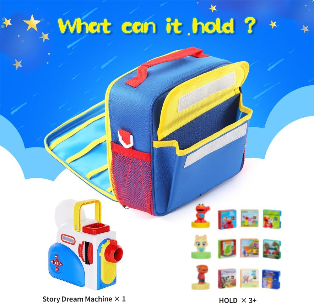 Portable Bag Carrying Case Compatible with Little Tikes Story Dream Machine Books Starter Set and Character - Blue image number 5
