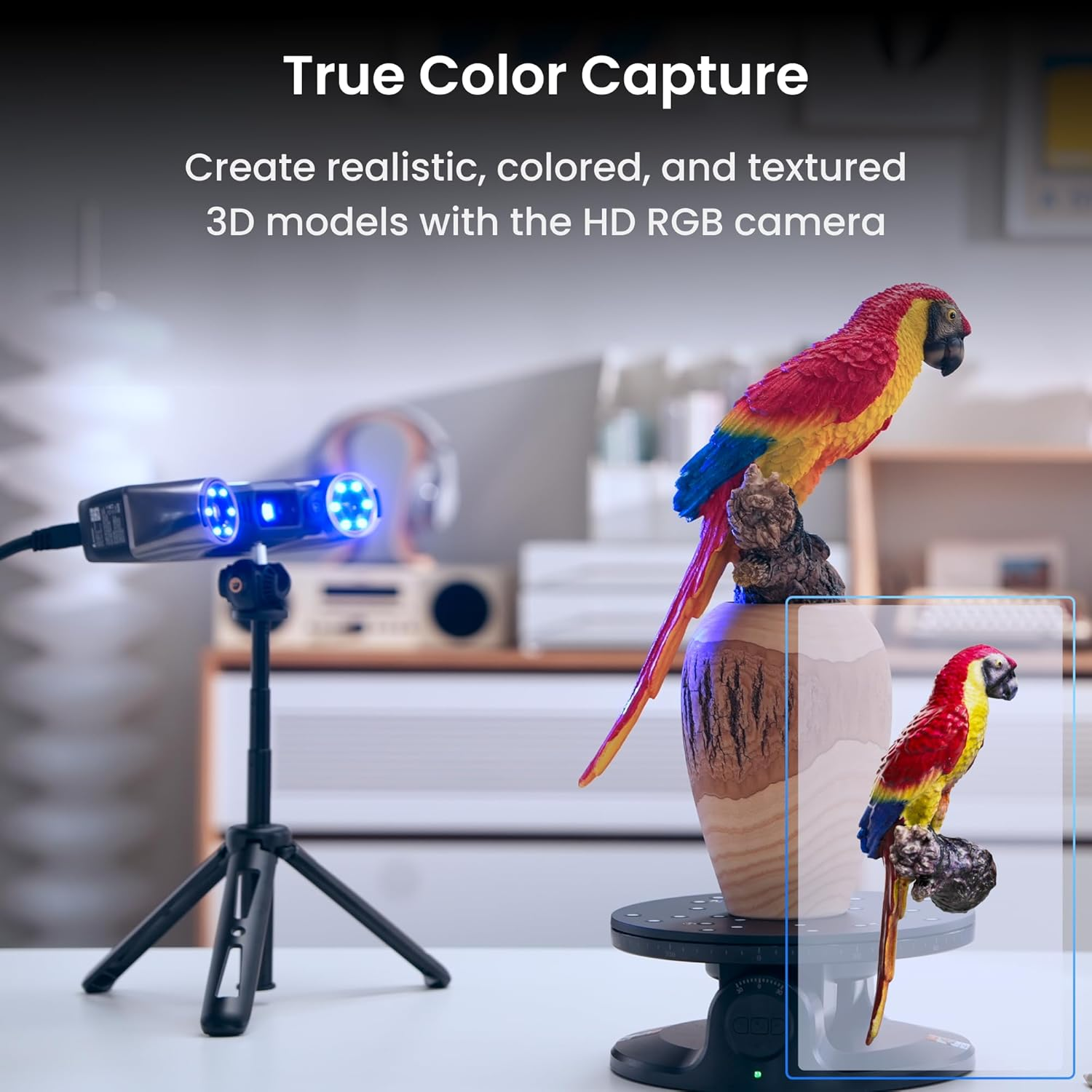 Revopoint Metroy Pro 3D Scanner for 3D Printing, up to 0.01Mm Precision, 34+15+1 Industrial Blue Laser Handheld Scanner, 62-Line Full-Field, Full-Color 3D Scan image number 3